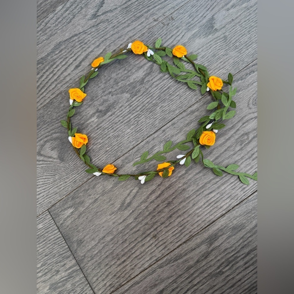 Boho Floral Headband with Orange Roses